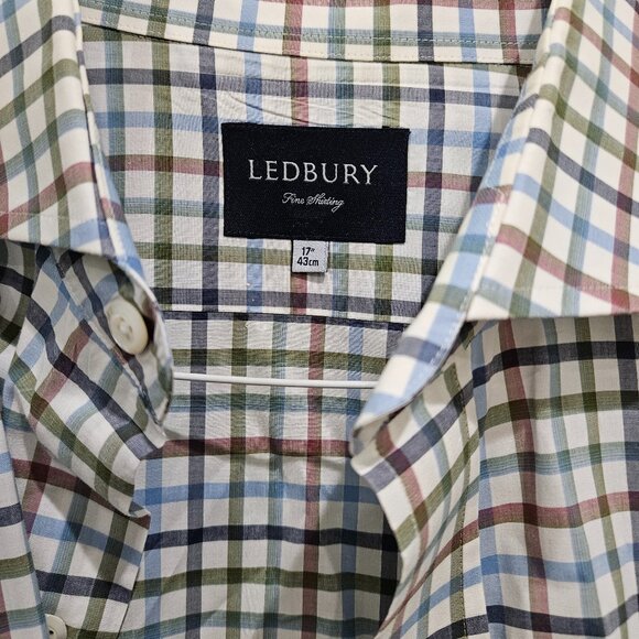 LEDBURY | 17" | Green, Blue, Burgundy and White Plaid Oxford - Regular - Picture 1 of 2